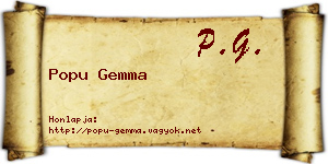 Popu Gemma névjegykártya